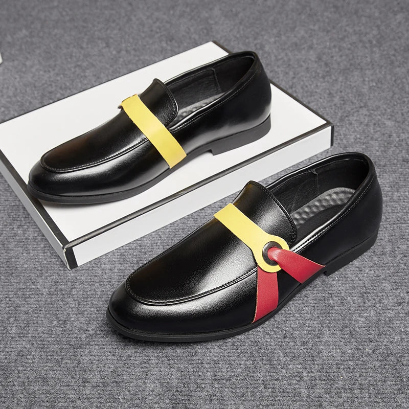 Visco Four-season Fashionable Men Loafers European American Casual Lightweight One-foot Business Versatile Small Leather Shoes Men