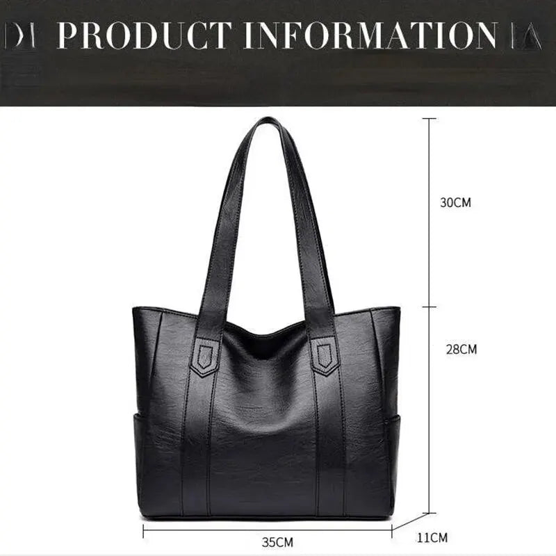 Maxy Women PU Leather Large Capacity Shoulder Bag Crossbody Hand Tote Vintage