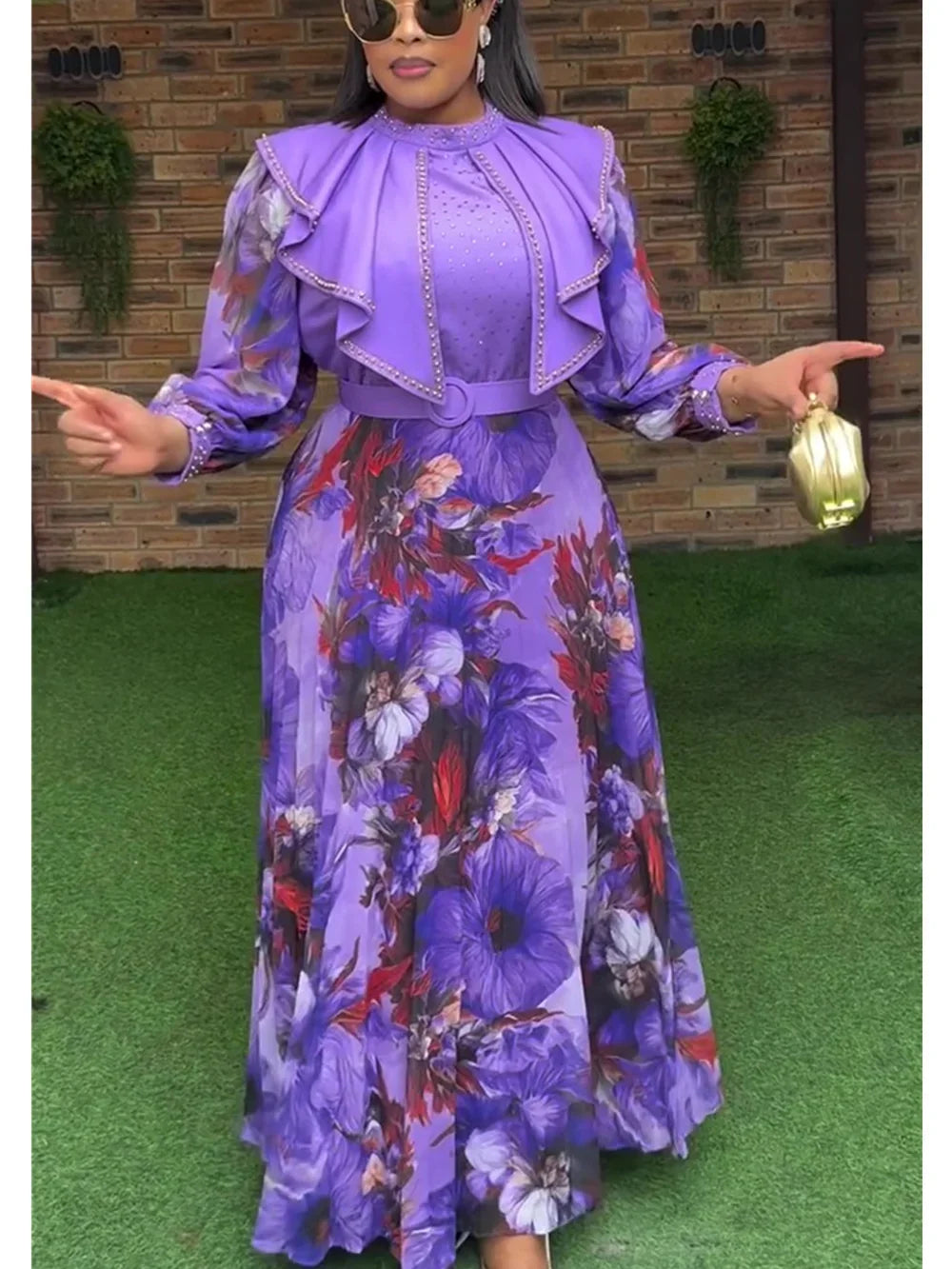 Plus Size African Party Dresses for Women 2025 New Fashion Dashiki Ankara Wedding Evening Gown Elegant Outfits Muslim Maxi Dress