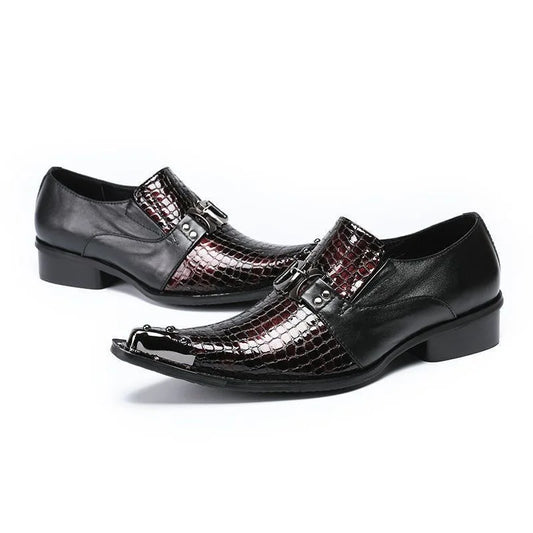 Amay Men leather original Italian Classic Blue penny loafer shoes Red Dress Shoes Wedding Shoes Men Formal Flats big