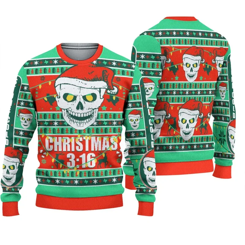 Maxy Fashion Spoof Ugly Christmas Sweater For Man Clothes Hip Hop Women Kids Men Sweatshirts Casual Pullovers Tracksuit Man Sweater
