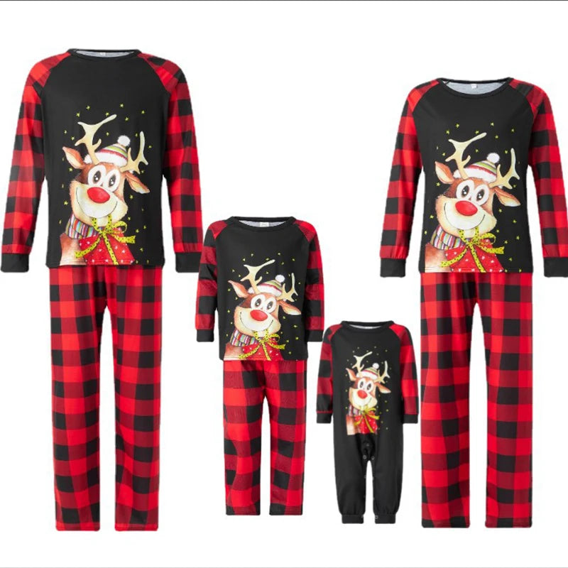 Maxy Family Matching Pajamas Mom Daughter Dad Son Clothing Set Women Men Girls Boys Pyjamas Red Sleepwear Family Look