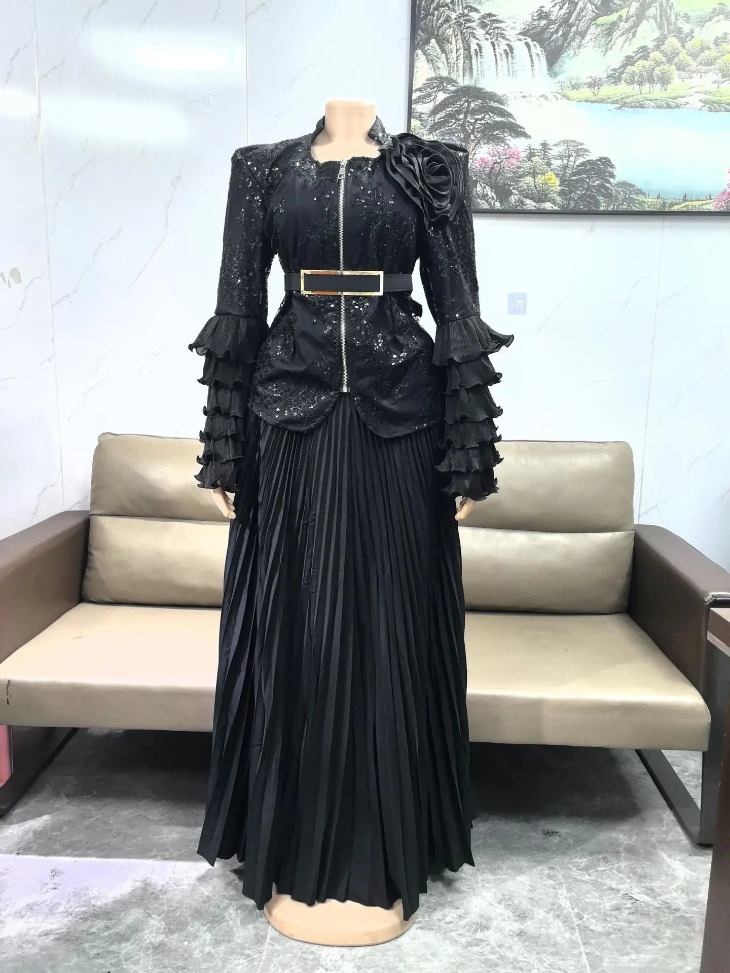 Amay Clothes for Women 2 PCS Sets Tops and Skirts Suits Dashiki Ankara Christmas Outfits Gown Plus Size Wedding Party Dresses