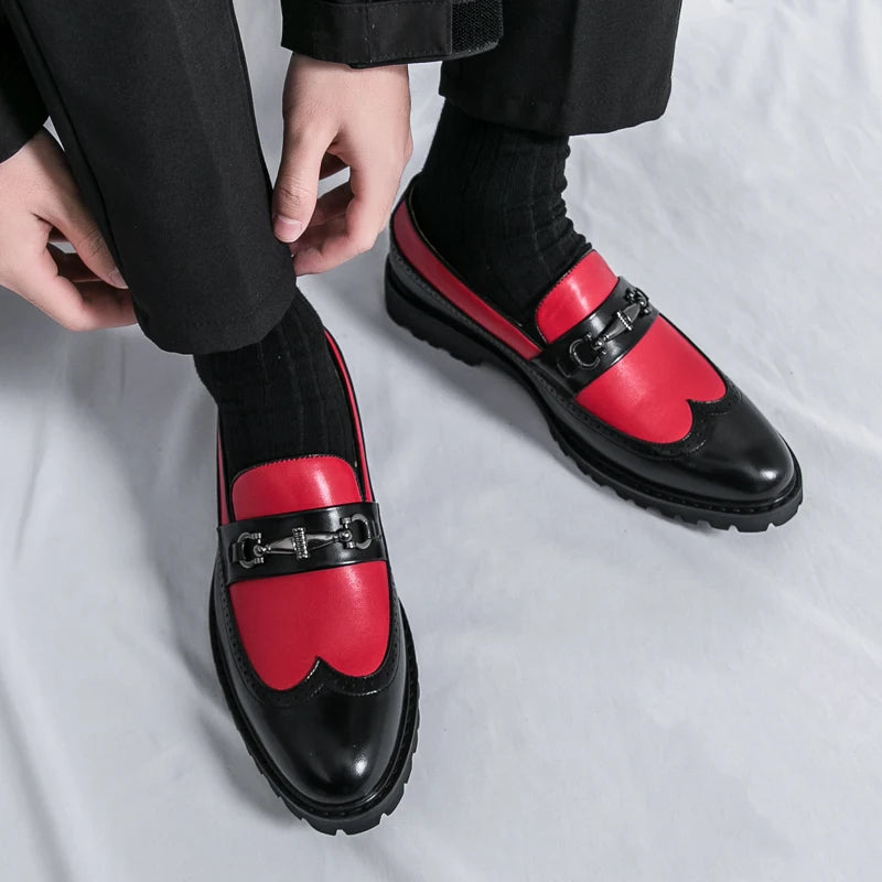 Visco Men's Four Seasons One Step Retro British Set Pointed Loafers Korean Version Breathable Lazy Casual Men's Shoes