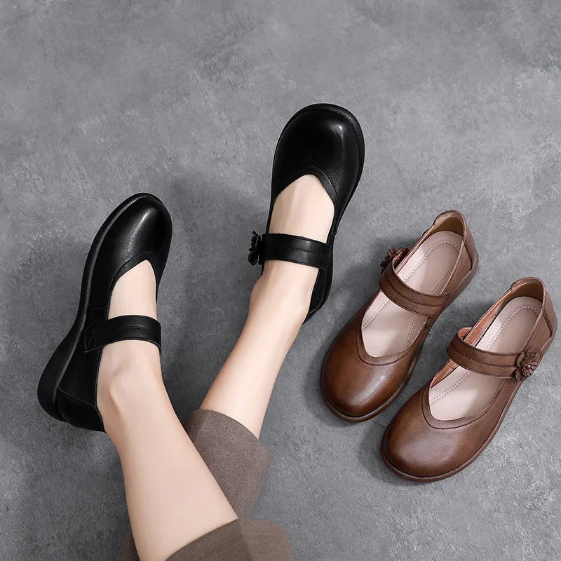 Maxy Retro Woman Shoes Soft Casual Female Sneakers Slip-on Shallow Mouth Round Toe Flats Grandma Summer New Slip On Dress Rubber Hook