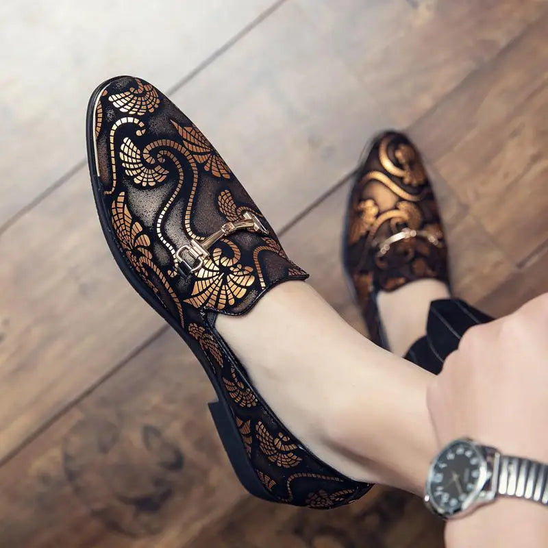Amay Italian Leather Shoes Men Dress Loafers Brand Business Formal Shoe Slip on Mocassins Barber Wedding Party Shoe Sapato Social