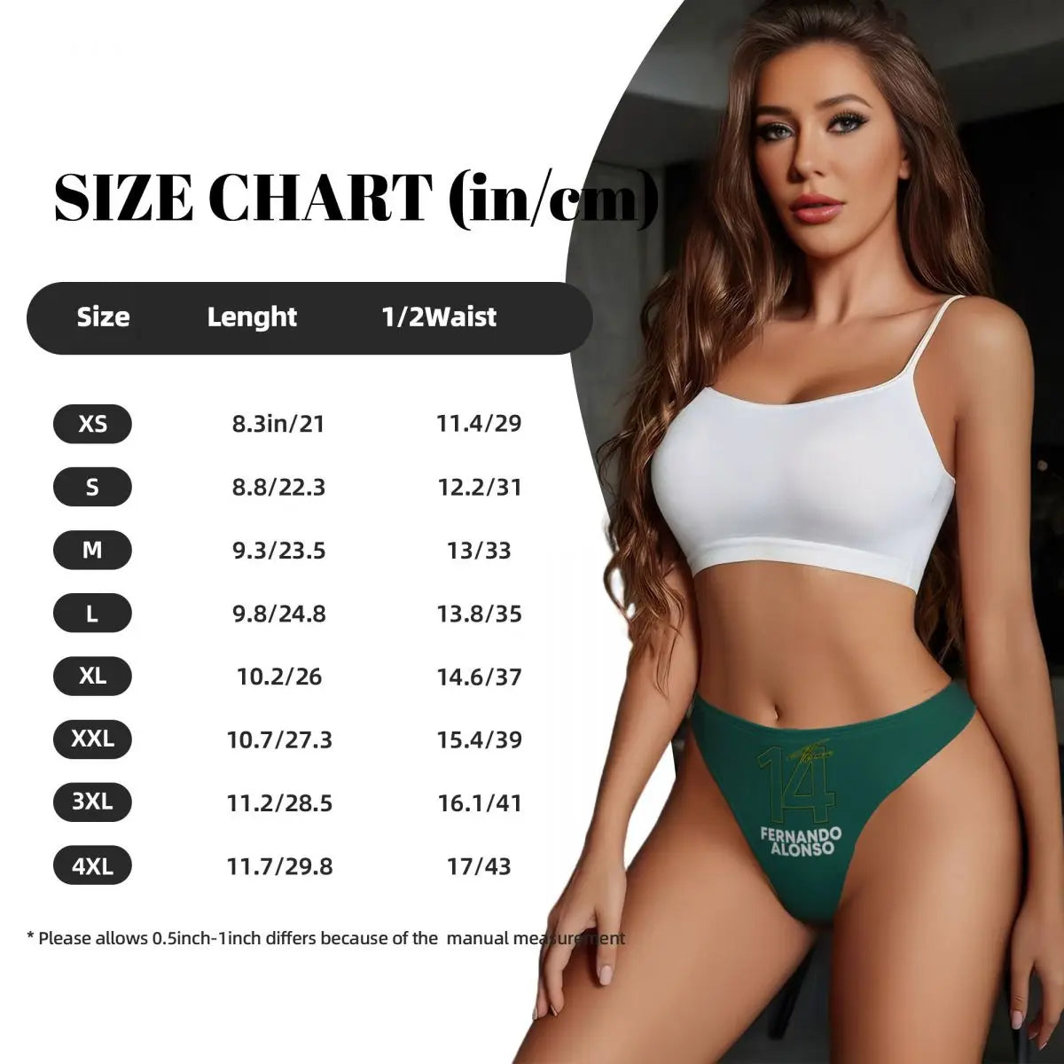 Maxy Custom Women's Alonso Motor Racing G-string Thong Breathable Number 14 Panties Underwear