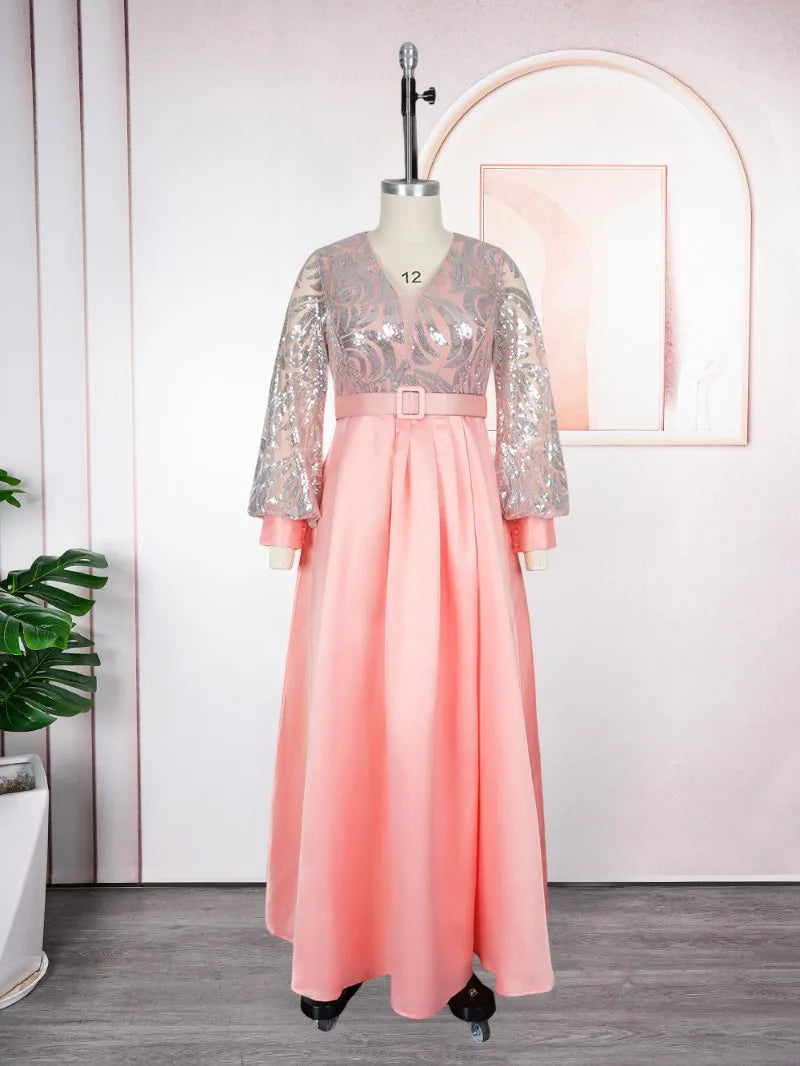 Amay Plus Size Evening Dresses for Women African Luxury Gown Elegant Turkey Muslim Wedding Party Long Dress Ankara Ladies Clothing