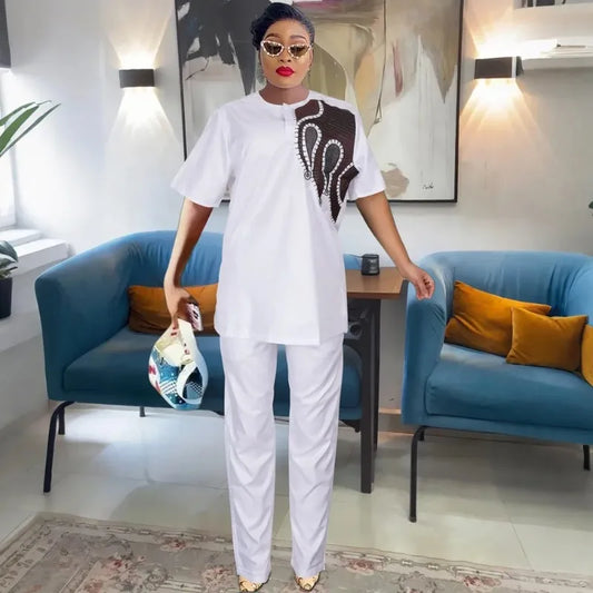 Maxy Clothing Two Piece Set Pants Suits Women African Dresses Party Dashiki Summer Autumn Long Maxy Dress 2 Piece Suit Outfits
