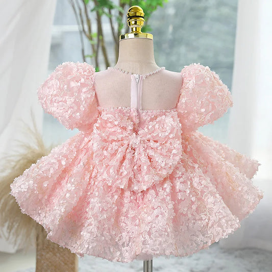 Maxy Child Pageant Luxury Evening Ball Gown Birthday Party Dress for Girls with Pearls and Lace Weddings Parties Kids Formal Dresses