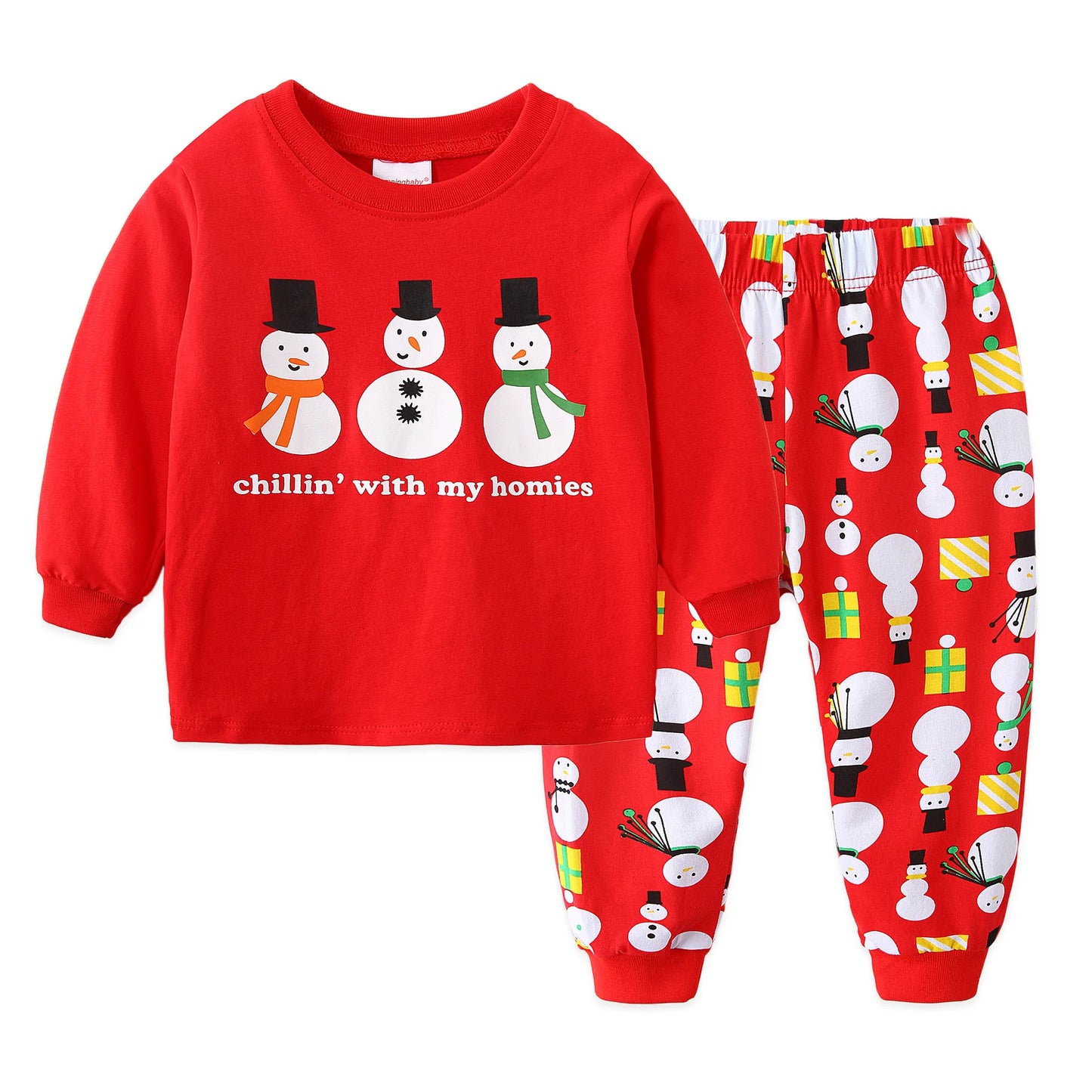 Kids Halloween Christmas Tops + Pant Cosplay Costume Boys Girls Santa Claus Print Pajamas Nightwear Home Clothing 2-7 Years