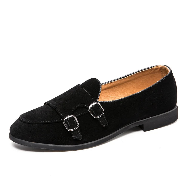 Amay Double Monk Strap Shoes Brown Dress Loafers Men Dress Shoes Italian Wedding Dress Coiffeur Office Shoes Men Formal Dress