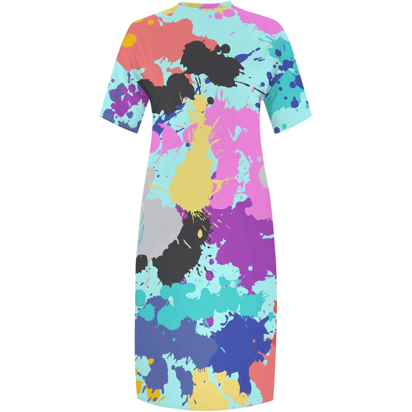 Maxy Plus Size Women Dress with Pockets, Short Sleeve Loose and Comfortable Long Dress for Beach, Party, Work, Spring