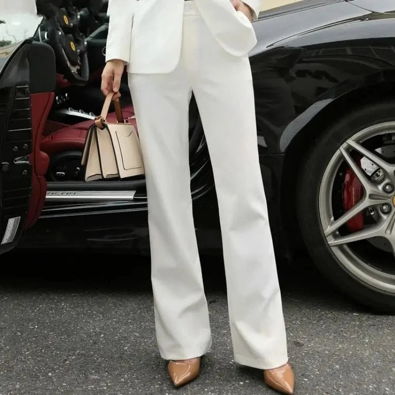 Maxy Women's Blazer Suits Two Piece Solid Work Pant Suit for Women Business Office Lady Suits Sets