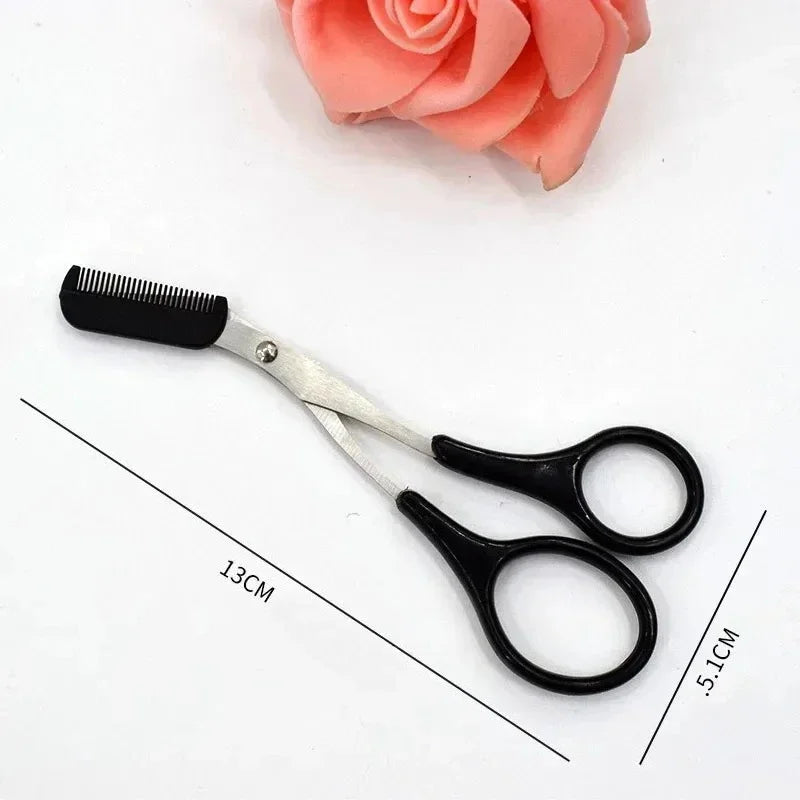 Maxy Eyebrow Razor Scissor Stainless Steel Safe Anti-scratch Trimmer for Beginners Crescent Sharp Beauty Tool Multi-color
