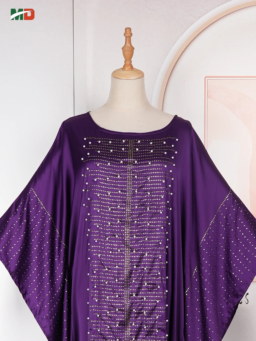 Maxy Dresses For Women New Pearl Dress Plus Size Wedding Party Evening Gowns Elegant Kaftan Boubou Djellaba Clothing