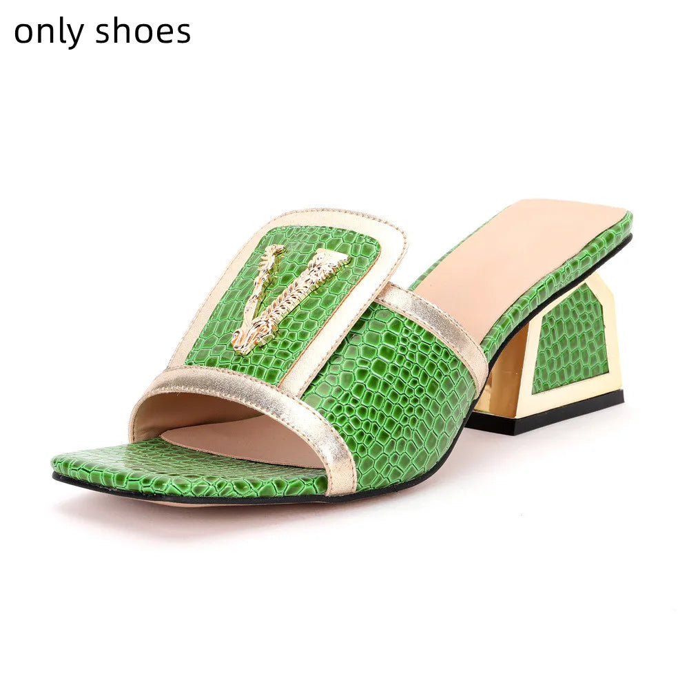 Newest Brilliant Maxy Shoes and Bag Sets Yellow Color Women's Wedding Stronger Heels Shoes with Bag For African Lady Sandals