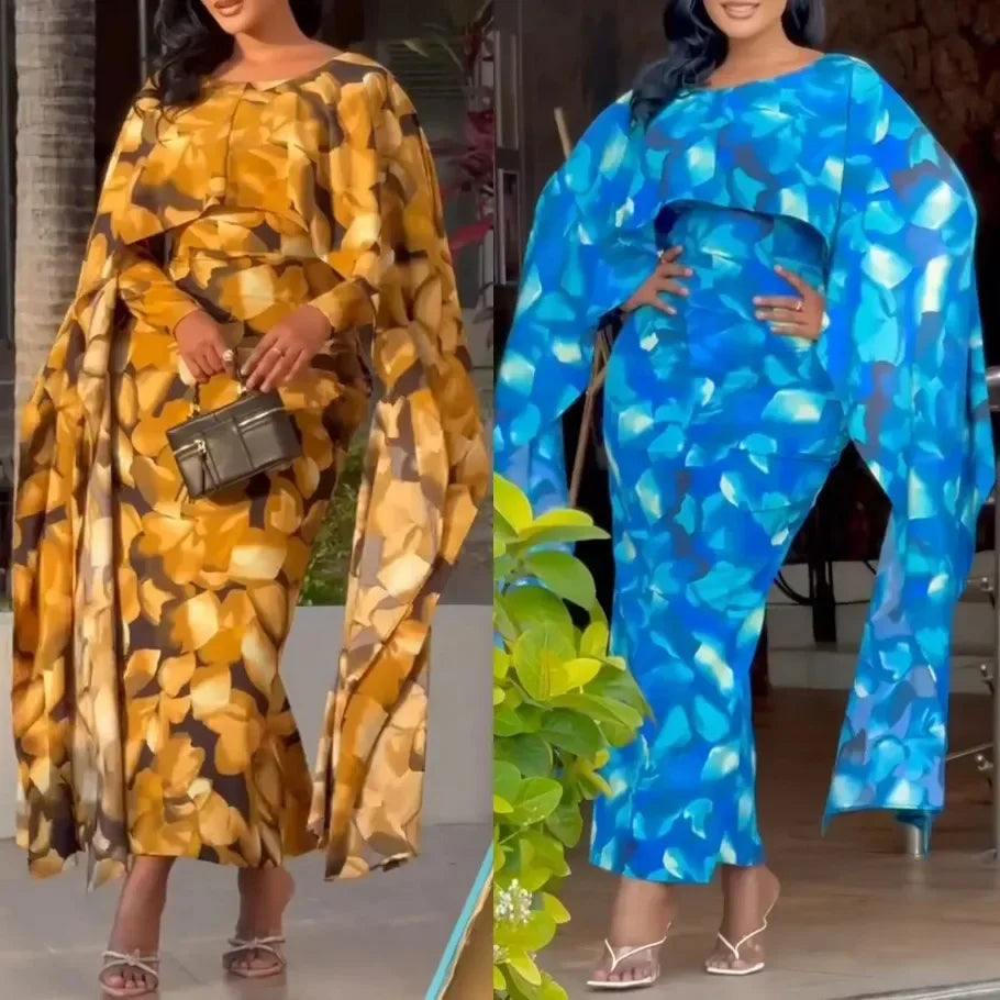 Amay Dresses For Women Elegant Dashiki Spring Autumn Maxy Dress Ladies Traditional Africa Clothing Fairy Long Dress