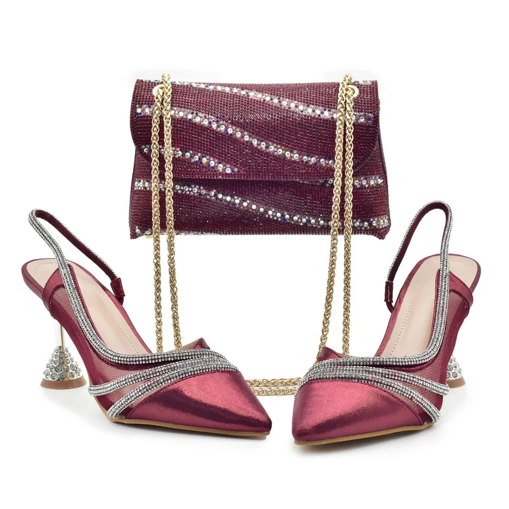 Maxy Fashion Party Italian Shoe Bag Set Ladies Shoe with Matching Bag Set 2024 Designer Shoes Women Luxury