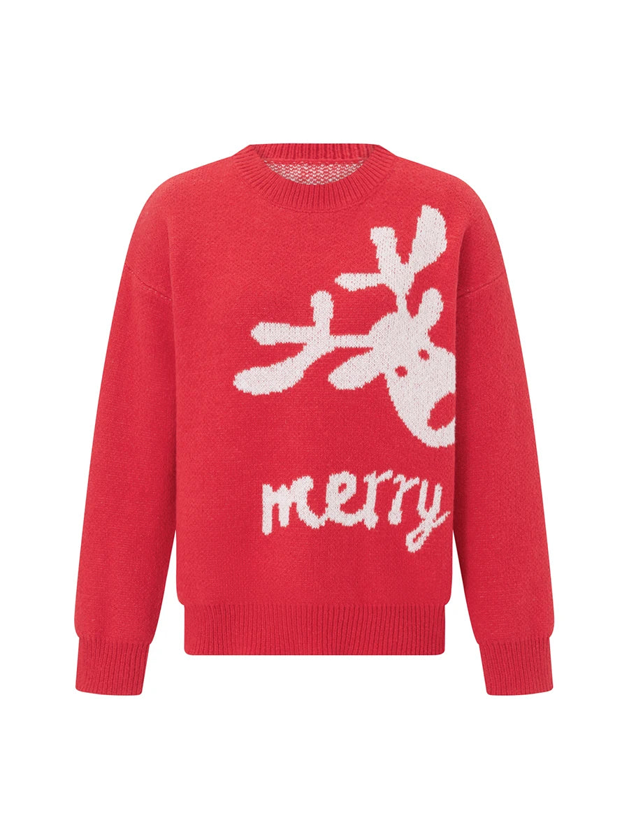 Max Matching Christmas Sweater Long Sleeve Crew Neck Cartoon Pullover Family Sweater Winter Clothes