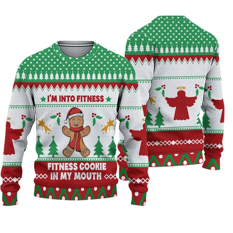 Maxy Fashion Spoof Ugly Christmas Sweater For Man Clothes Hip Hop Women Kids Men Sweatshirts Casual Pullovers Tracksuit Man Sweater