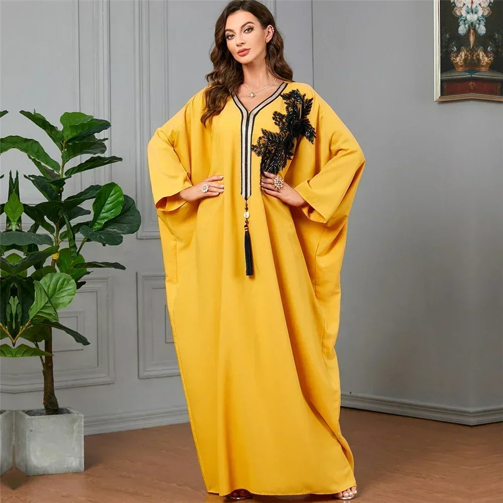 Maxy Ramadan Abayas for Muslim Women Casual Bat Sleeve Maxy Dress Turkey Arab Robe Dubai Islam Kimono Jalaiya Caftan Party Gowns