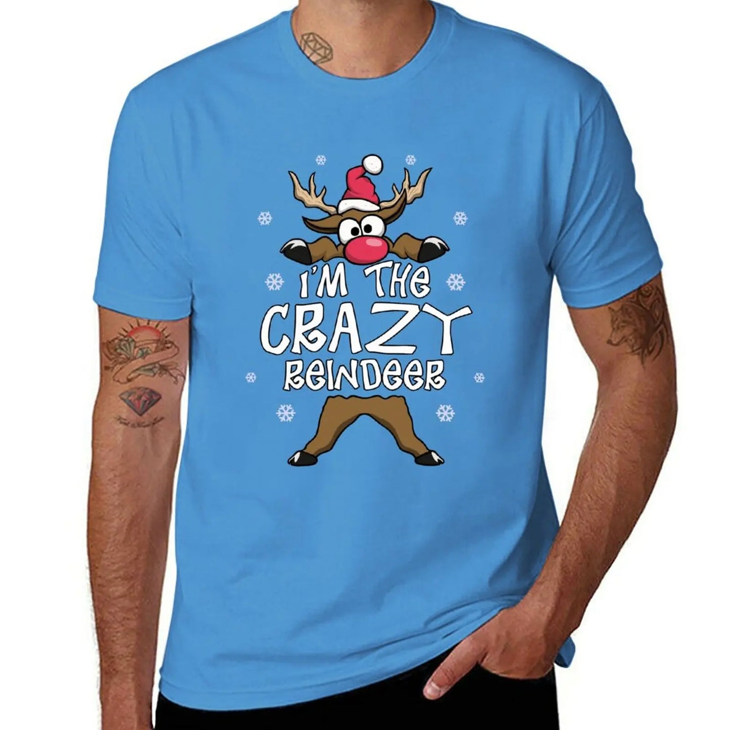 I’m The Crazy Reindeer Family Matching Christmas Pajamas T-Shirt Tee shirt korean fashion fitted t shirts for men