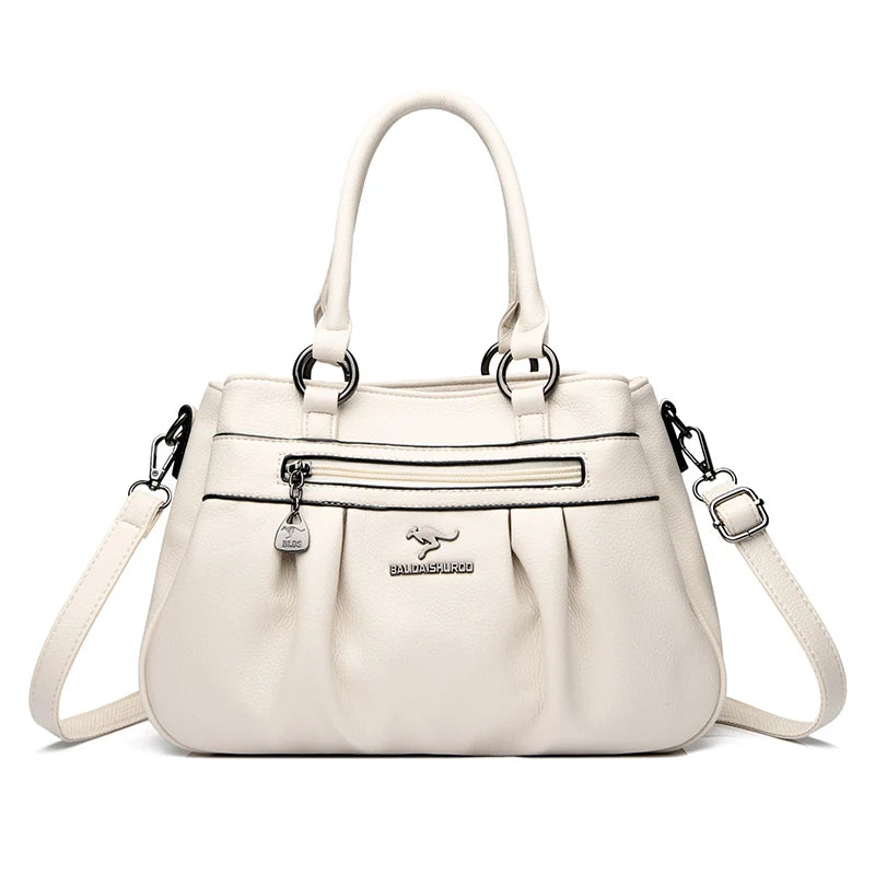 Maxy Three Layers Luxury Casual Tote Women Bag High Quality Leather Ladies Hand Bags for Women Big Shoulder Crossbody Bags Sac A Main