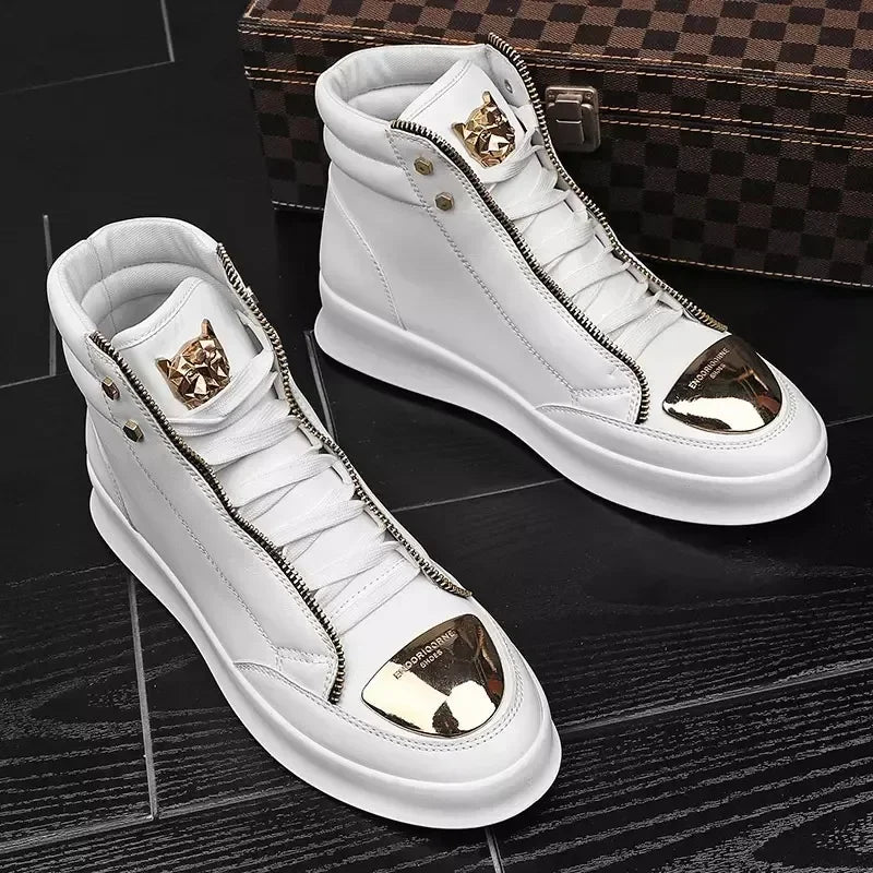 Maxy Casual Shoes Men Sneakers New Fashion Men's Ankle Boots Leopard Platform Shoes designer original Men Boots zapatillas
