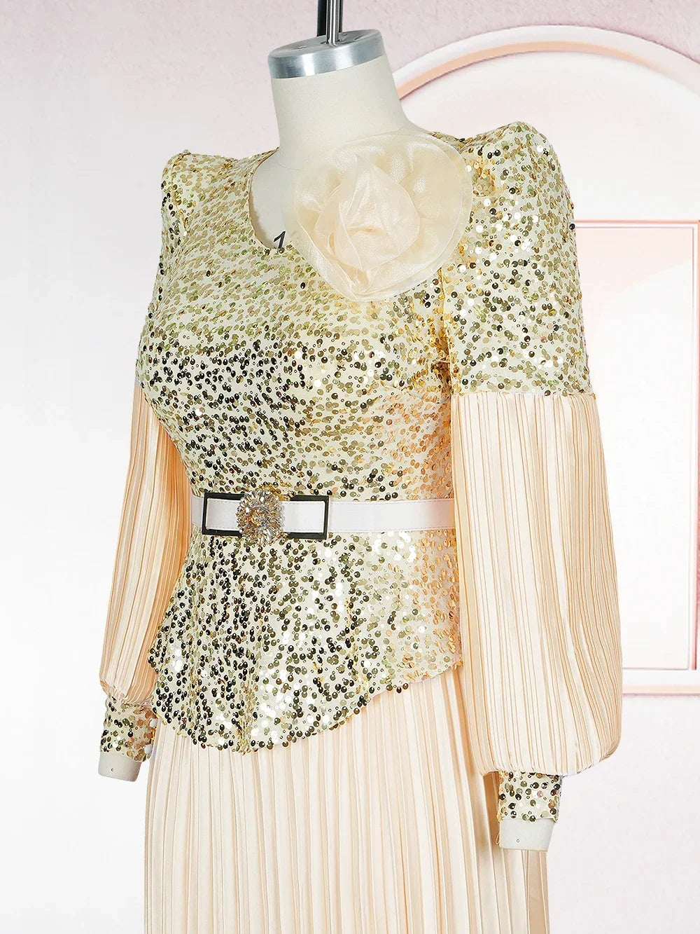 Amay Elegant Dresses for Women Luxury Sequin Evening Gown Plus Size Turkey Wedding Party Dress New Clothing