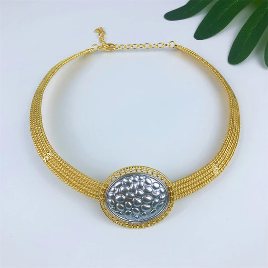 TITI Italian Gold Plated Jewelry Set Dubai Gold Color High Quality Ladies Necklace Earrings Bracelet Rings Party Jewelry