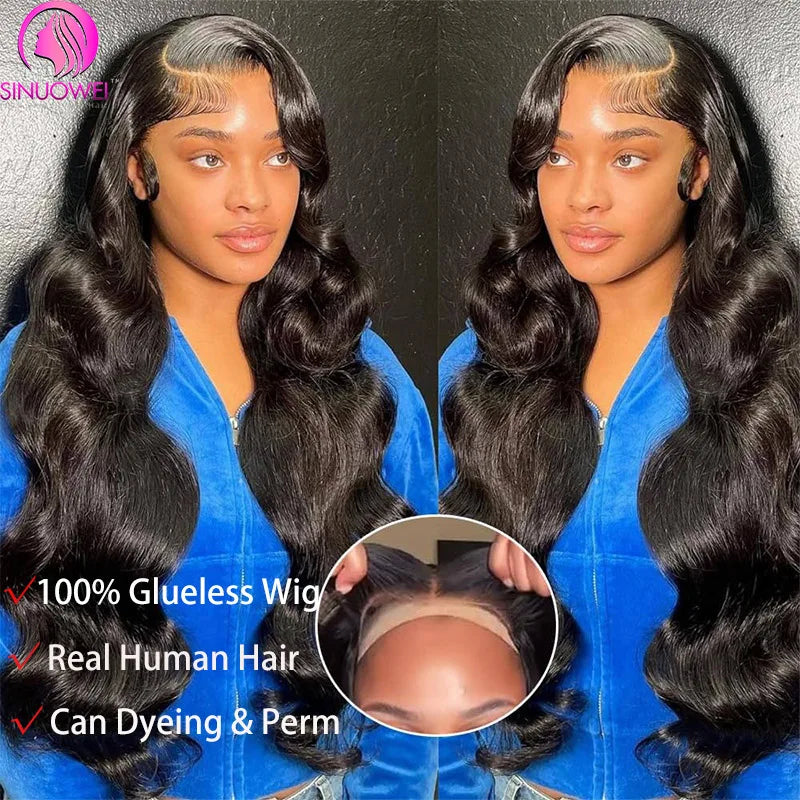 Maxy 5x5 Glueless Wig Human Hair Body Wave PrePlucked Pre Cut 13x4 Transparent Body Wave Lace Frontal Wig Brazilian Wigs For Women