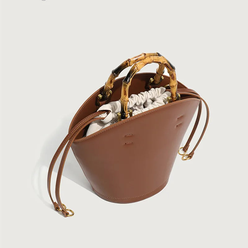 Maxy New Fashion Retro Bamboo Knot Hand-held Handbags Women Luxury Large Capacity Tote Lady Trendy Casual Shoulder Cross Bags
