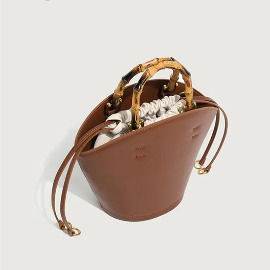 Maxy New Fashion Retro Bamboo Knot Hand-held Handbags Women Luxury Large Capacity Tote Lady Trendy Casual Shoulder Cross Bags