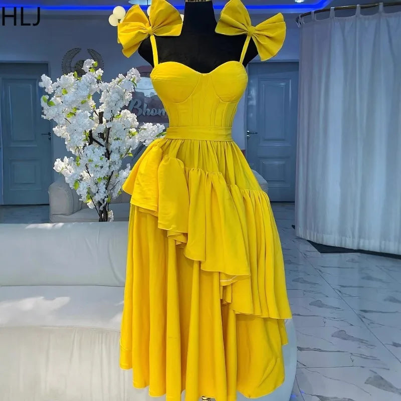 Amay Sexy Bow Ruffles Patchwork Long Dresses Women Spaghetti Strap Sleeveless Backless Maxy Dress Female Clubwear