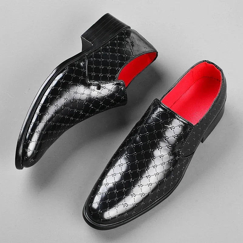 Amay New Trendy Men Fashion Popular Oxford Red White Black Male Formal Dress Shoes Designer Brand Italian Gentleman Wedding Shoes