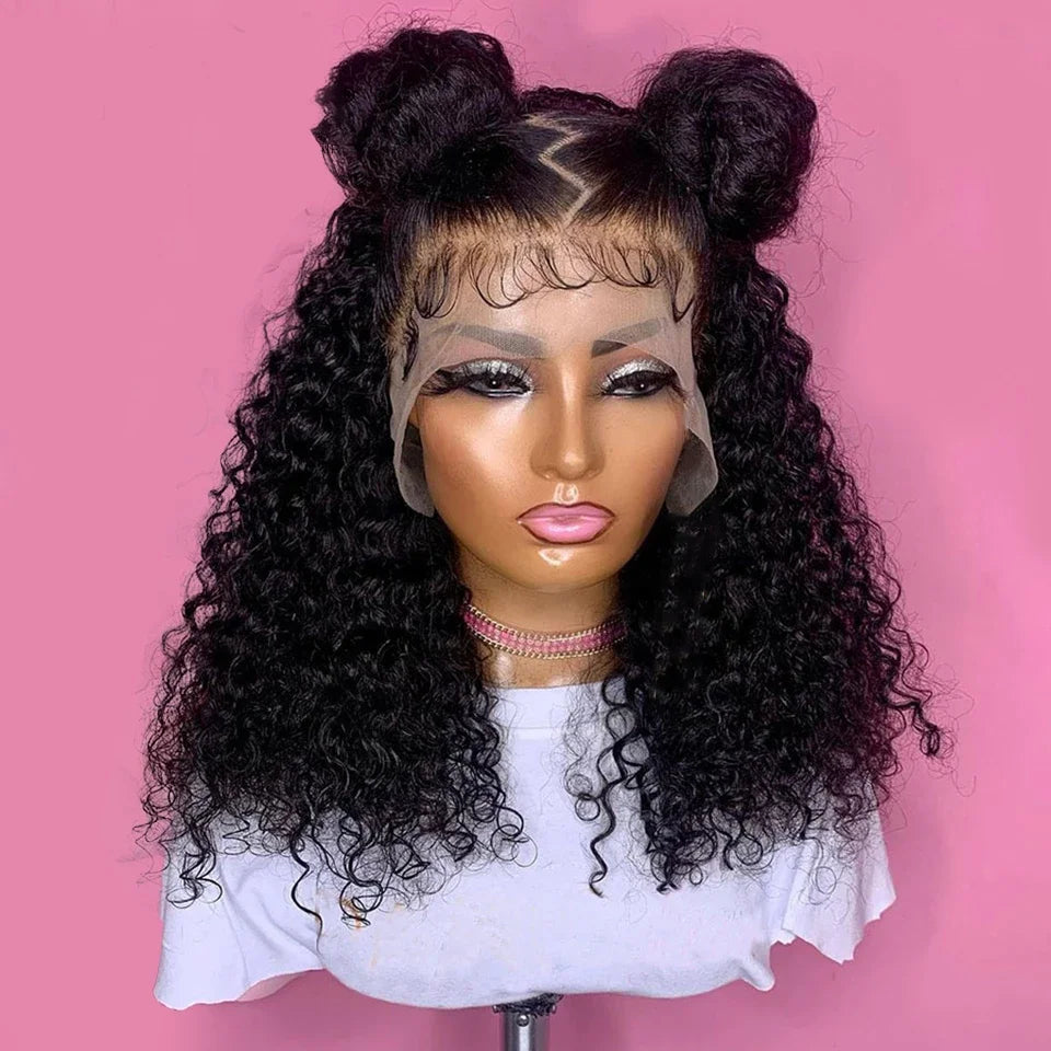 Maxy Soft Short Cut Bob Black Kinky Curly 180Density Deep Lace Front Wig For African Women Babyhair Preplucked Glueless Daily Cosplay