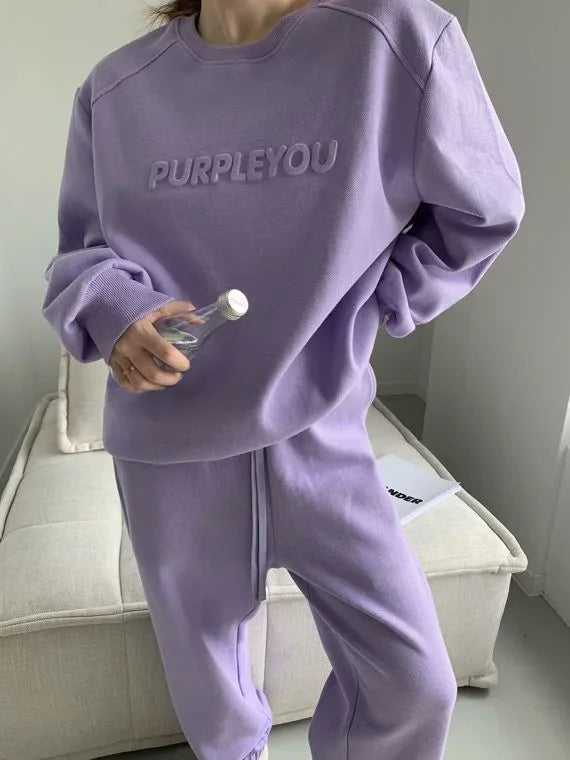Maxy Thick Tracksuit Women Two Pieces Set Sweatshirts Pullover Hoodies Pockets Pants Suit Drawstring Trousers Sports Outfits Autumn