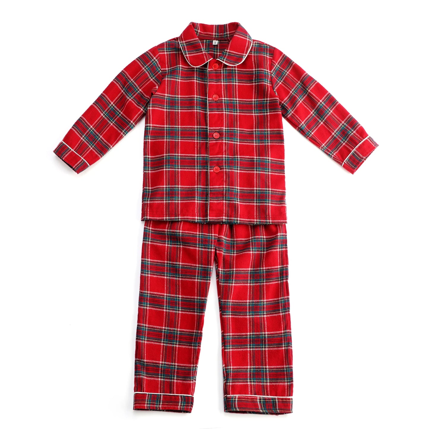 Max Kids red plaid pajamas baby boy and girl pajamas flannel family matching Christmas pajamas sets