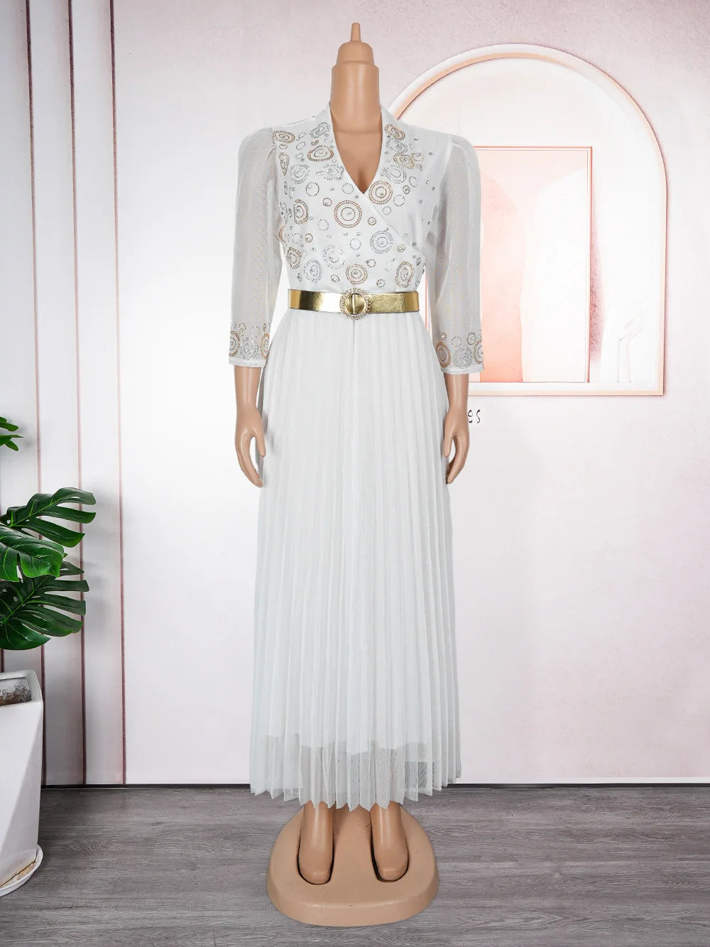 Amay High Quality African Prom Dress Luxury Plus Size Rhinestone Long Evening Dress