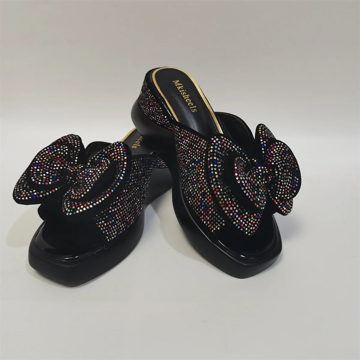 Hot Selling Women's Rhinestone High-Heeled Slippers With Flowers Party High Heel Sandals Lightweight Ladies Women Shoes 37-42