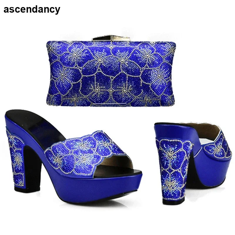 Maxy New Arrival Elegant Shoes and Bag Sets for Women African Matching Shoes and Bags Italian in Women Wedding Shoes Bride