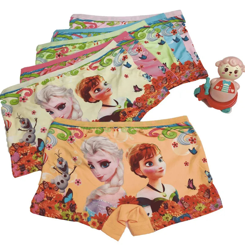 Babs 3pcs Anime Disney Frozen Children Underwear Kawaii Elsa Anna Princess Girl Underwear Cartoon Shorts Kids Gifts