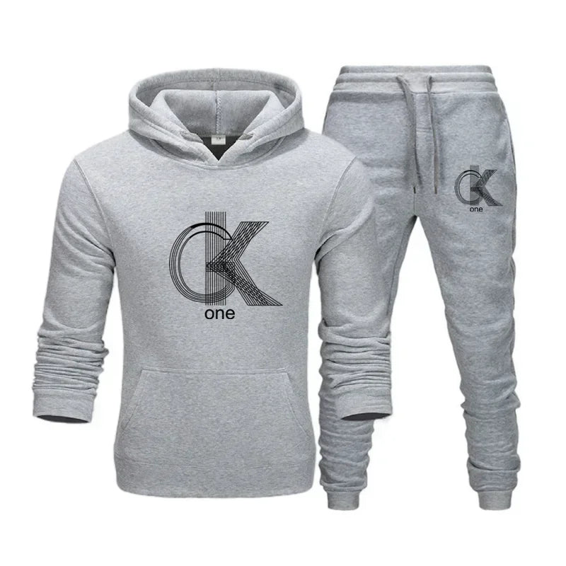 Maxy Men Women Tracksuit Hoodies Casual Solid Color Thick Pullover and Long Pant 2-piece Set Men Autumn Fleece Jogger Sports Suit Ne