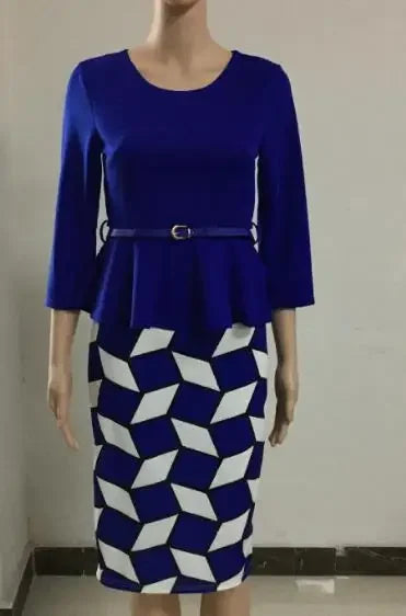 Maxy new elegant fashion style summer women plus size dress L-5XL print dresses