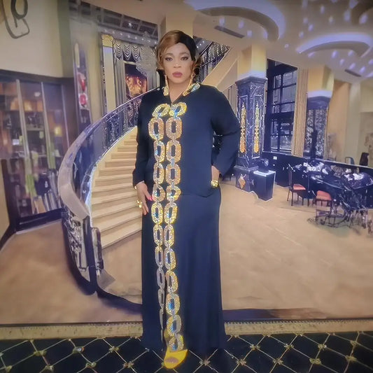 Maxy New Product women's clothing from turkey rhinestone abaya dubai luxury hooded Long dresses
