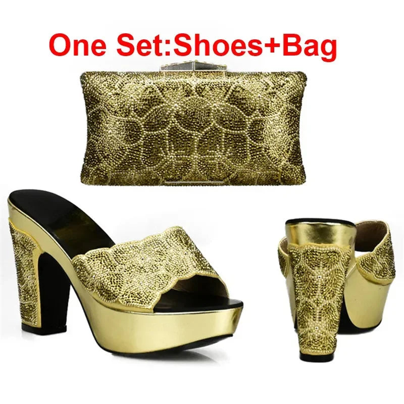 Maxy New Arrival Elegant Shoes and Bag Sets for Women African Matching Shoes and Bags Italian in Women Wedding Shoes Bride