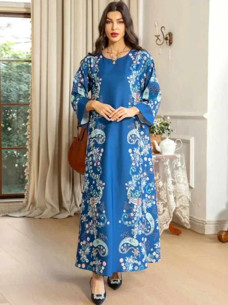 Amay For Women Dubai Luxury African Muslim Fashion Dress Caftan Marocain Evening Party Dresses Boubou Robe Djellaba Femme