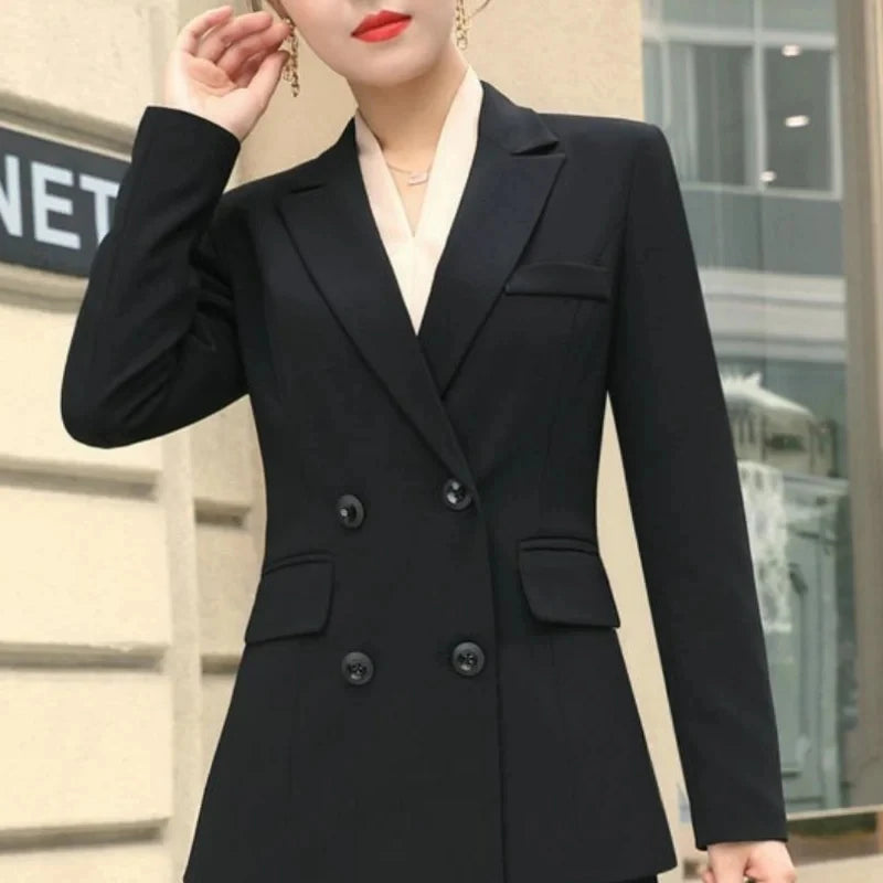 Maxy Women's Blazer Suits Two Piece Solid Work Pant Suit for Women Business Office Lady Suits Sets