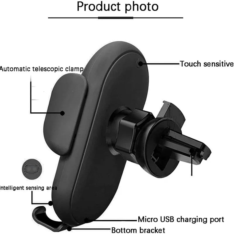 Maxy Wireless Charger Car Mount for Air Vent Mount Car Phone Holder Rotating Intelligent Infrared Fast Wireless Charging Charger